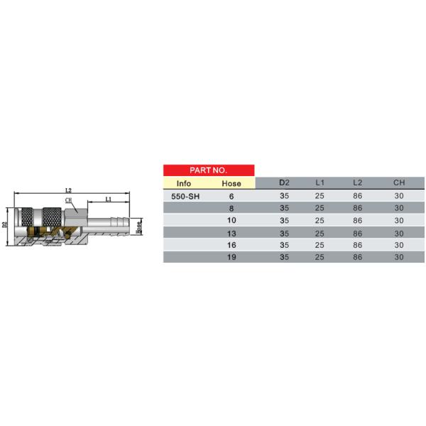 ISO B12 Standard Pneumatic Quick Couplings Shut Off Type