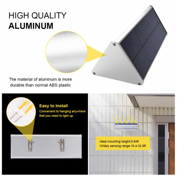 Easy Install Solar Sensor Wall Light , Solar Porch Lights With Motion Sensor