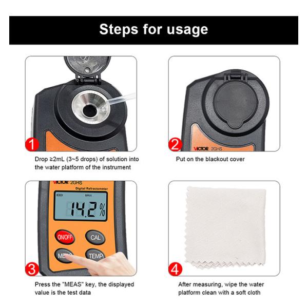 Digital Refractometer Multifunction Environment Meters For Food Industry