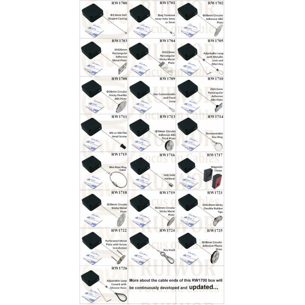 RW1715 Square Security Tether Plus Size Customizable Wire Rope Ring Catch