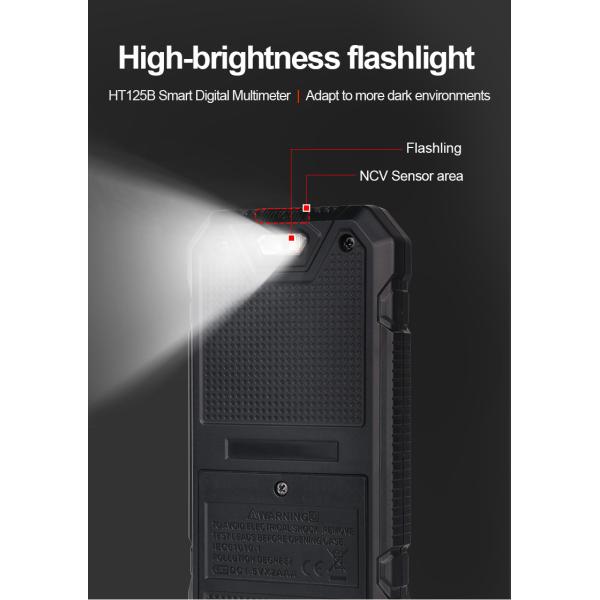 HT125B Smart Digital Electrician Multimeter Digital DC AC Voltage Ohm Diode Capacitance NCV Hz Live Wire Tester
