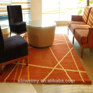 Striped design shaggy embroidered living room polyester area rug