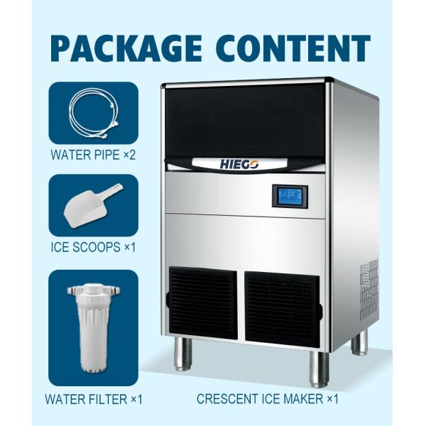 150lb Crescent Ice Machine Ice , Cube Commercial Ice Maker With Bin 70lb