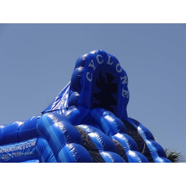 Commercial Grade 32ft Tall Cyclone Bouncy Water Slides Two Sliding Lanes