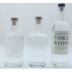 1000ML 1750ML 3000ML Empty Vodka Bottle Embossed Screen Printing