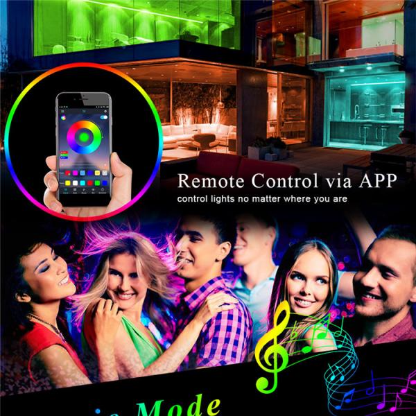 30W 16 Million Colors Wifi Rgb LED Strip Light 16.4ft With App Control