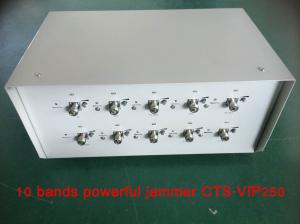 Quality 25kg 250W UHF VHF Jammer Device 34*13*27cm For 2G 3G 4G Wifi Network for sale