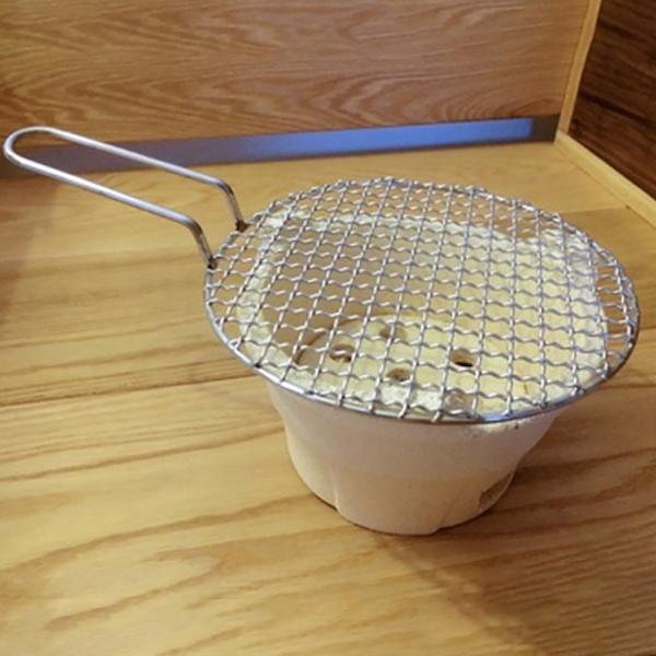 304 Stainless Steel Round Grill Net With Handle Barbecue BBQ Meshes Cooling Rack Steam Baking Rack Camping Outdoor Mesh