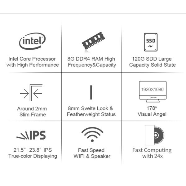 1920*1080 I5 4300M Touch Screen AIO PC Camera 200 Million