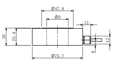 Stainless Steel 10-200kN Miniature Force Sensor 1.5mV/V Complete Certificate