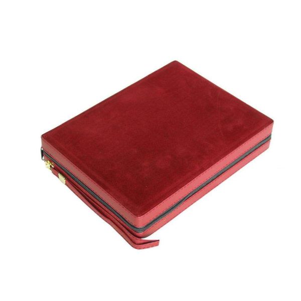 High End Leather Backgammon Case Custom Design Handmade Zipper Travel Backgammon Set