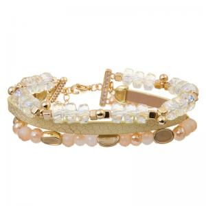Quality White Crystal Beaded 6.5 Adjustable Beaded Bracelet Set Gift For Her for sale