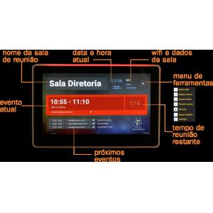 Customized LED Light Room Booking Display 7 Inch Android POE Capacitive