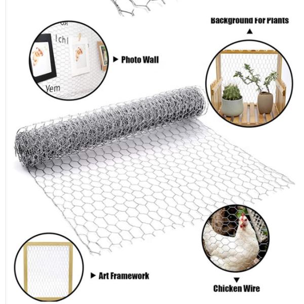 1.8m BWG 21 Chicken Mesh Fence 1/4" Hot Dip Galvanized Hex Netting