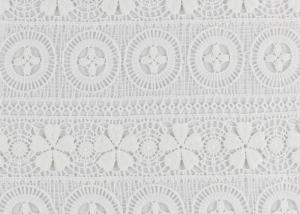 China Polyester Water Soluble Lace Fabric With Linear Lace Designs For Ladies Party Dress on sale