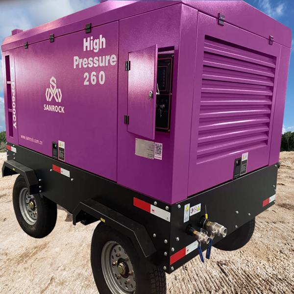 162KW Diesel Engine Air Compressor With Wheels Mining Screw Air Compressor Machine