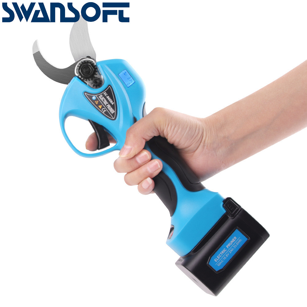 Quality 32mm 4ah Electric Pruning Shears For Trees Cordless Hand Operated Pruner With Lithium Battery Garden Branch Scissors for sale