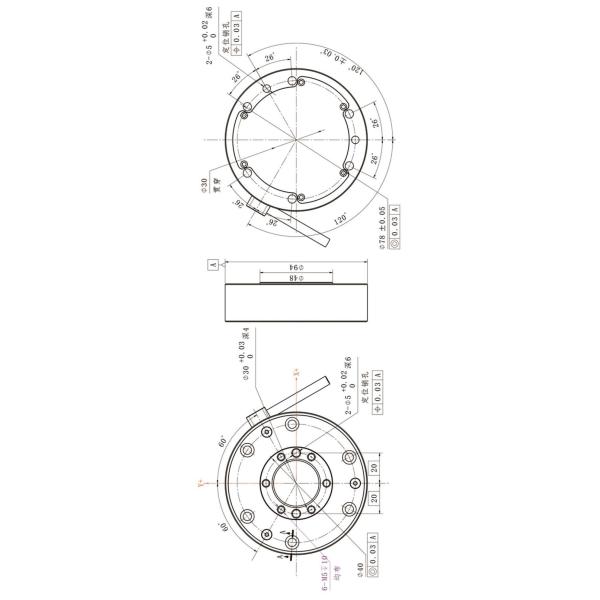400n Six Axis Force Sensor Aluminum 1000hz Force Gauge Load Cell