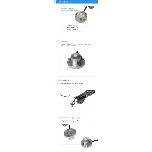 PAR Sensor Measuring Range 0-4000μ mol*m2*s Solar Light Sensor with RS485 Modbus Output