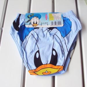 Donald Duck Blue 100% Polyester Breathable Lovely Organic Kids Underwear With Gear Design