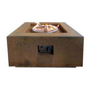 Quality OEM Rustic  Rectangular Garden Gas Fire Pit Natural Gas Outdoor Firepit 0.8m for sale