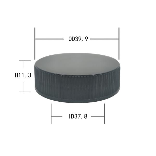 Black 11.3mm Height Plastic Screw Cap Custom Logo