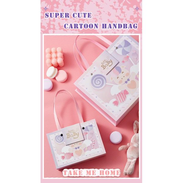 Book Type Large Gift Boxes Luxury Gift Boxes Cute Animal Pattern With Handle