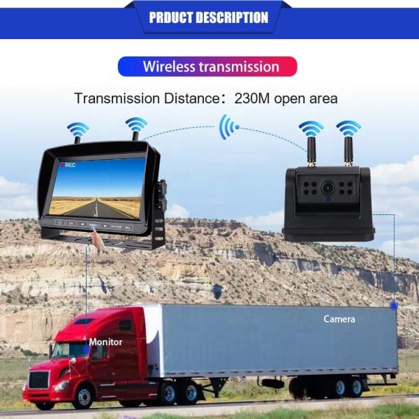 HD Combo 7-inch Screen Rechargeable Battery Wireless Backup Imaging Reverse Camera