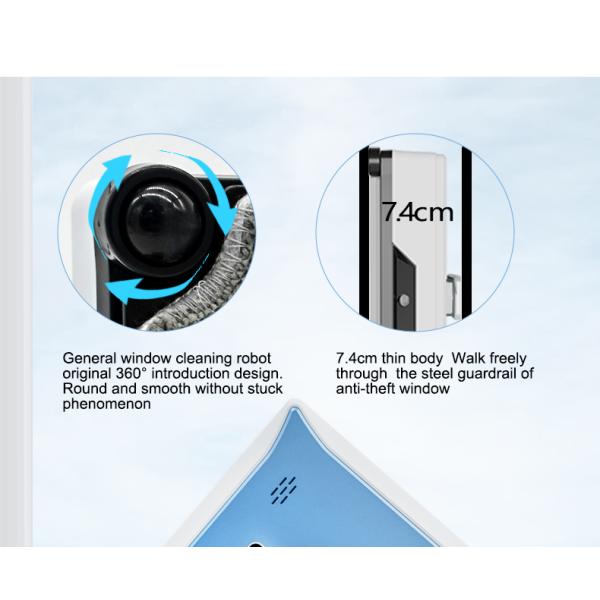 Smooth Window Washing Robot 65DB 72W High Rise Window Cleaning Robot