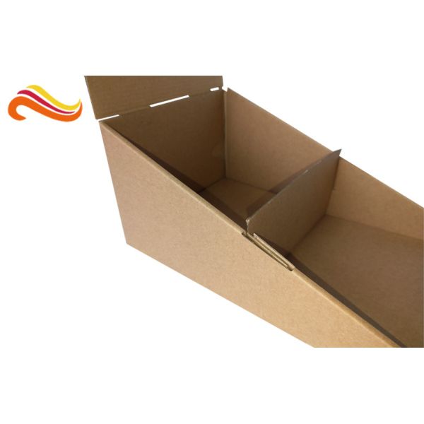 Brown Color Custom Corrugated Boxes Glossy Lamination Surface For Product Display