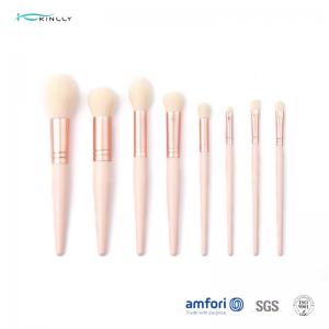 Quality Custom 8PCS Travel Makeup Brush Set Wooden Handle And Nylon Hair for sale