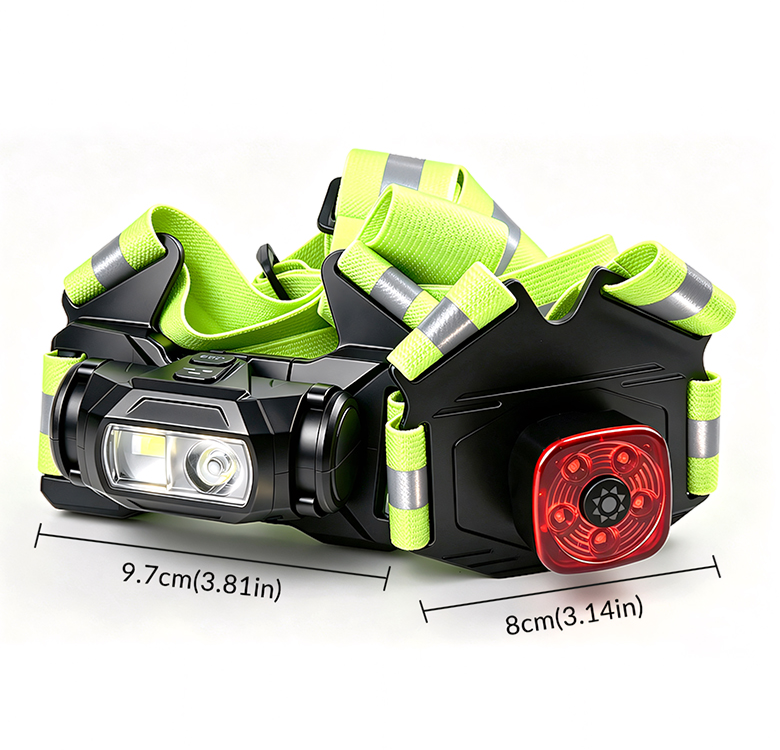 IPX4 Waterproof Chest-Mount Work Light with Dual-Light Source and Reflective Strap for Hands-Free Night Work
