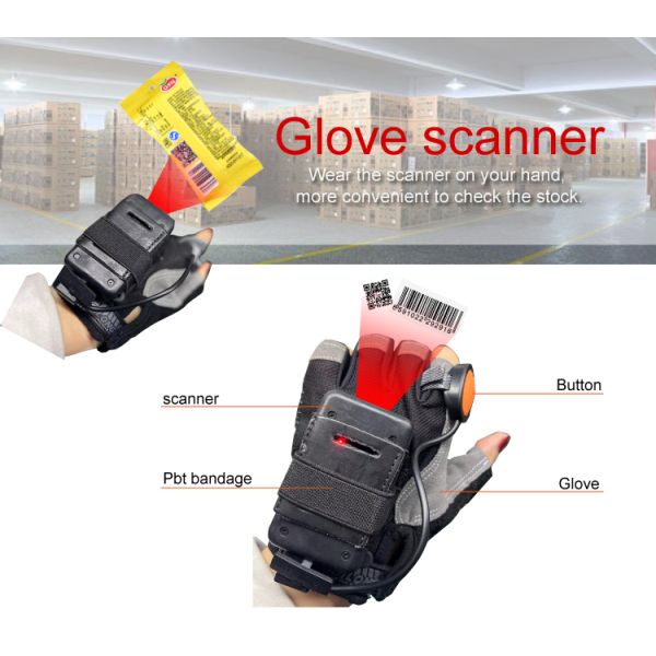 Scan Speed 300 Times/s Mini BT Inventory Scanner for Accurate Stock Check on Your Hand
