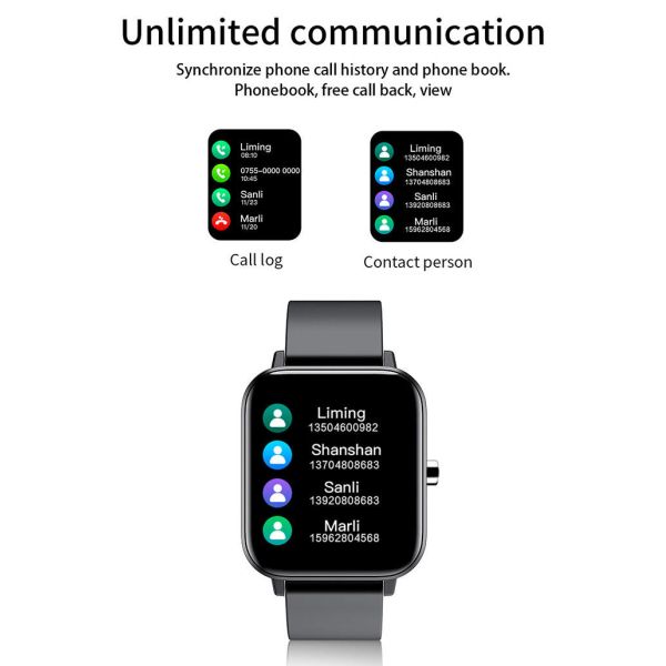 180mAh Bluetooth IOT Devices Fitness Smartwatch BT Music Calories Burn For Workout