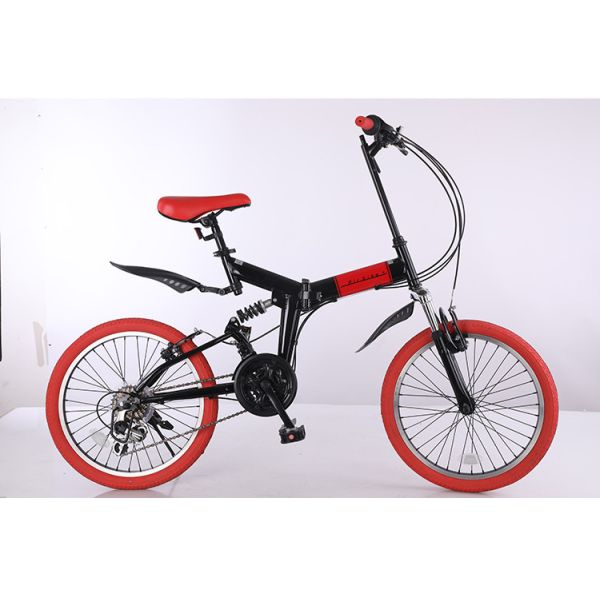 Shock Absorption Folding Commuter Bicycle 20 Inch Six Speed Folding Exercise Bike