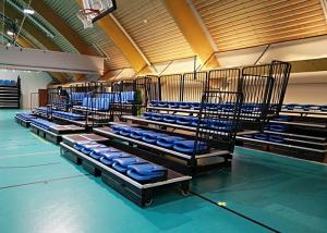 Small Retractable Stadium Seating , Collapsible Seating Systems With Folding Backrest