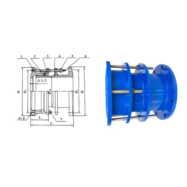 Dn1400 Connection Carbon Steel Flexible Limit Flange Dismantling Joint