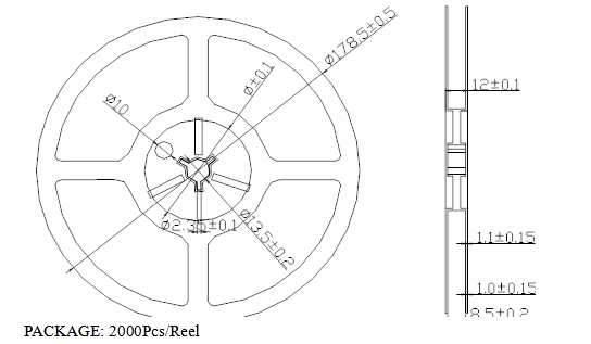 0.06W 3V 3528 SMD LED Chip 520nm-525nm Green LED Chip Wide Viewing Angle