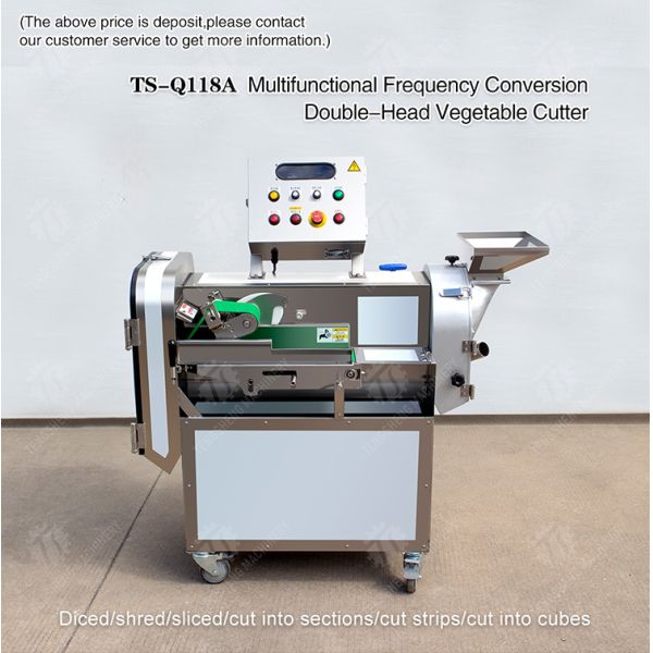 2.25kw 1000kg/hMulti-function vegetable cutter Double head vegetable cutter cabbage, potato, onion, ginger and garlic