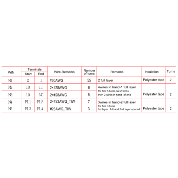 RM8 High Frequency Transformer Manufacture Customized DW3388