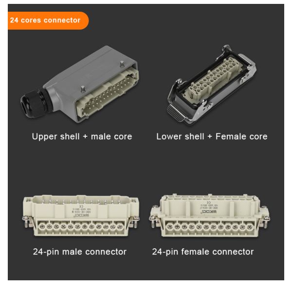 IEC 61984 500V Male Female Heavy Duty Connector 1.0mm2