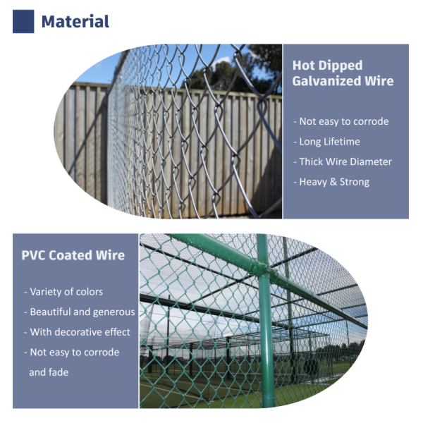 Hot Sale Hot Dipped Galvanized and PVC Coated Chain Link Fence