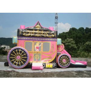 Quality Kids Party Princess Carriage Bounce House With Slide , Made Of 1st Class PVC Tarpaulin for sale