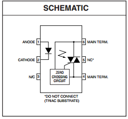 MOC3041M Electronics Components ZERO-CROSS OPTOISOLATORS TRIAC DRIVER OUTPUT (250/400 VOLT PEAK)