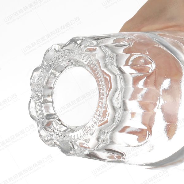 Glass Collar Custom 700ml Whiskey Liquor Empty Glass Bottle for Vodka Wine 750ml
