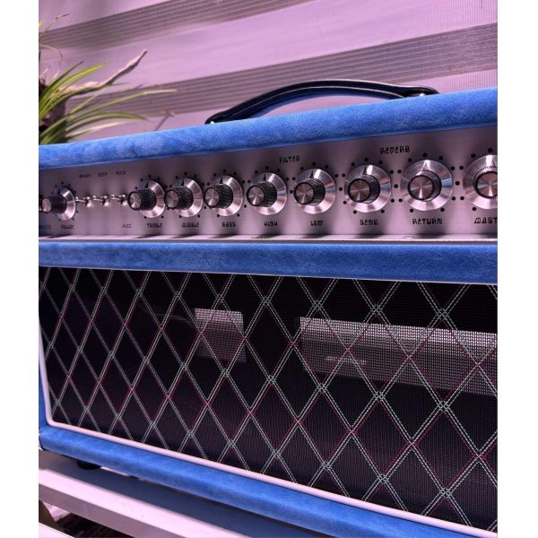 Custom Dumble CLONE Steel String Singer Head 20W 50W 100W with Suede Brown Color, Grand Amplifier SSS Model