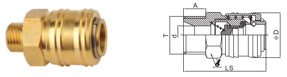 1.6MPa Single Handed Brass Quick Couplings Semi Automatic Type
