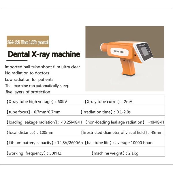 Rechargeable DC Dental Digital Handheld Xray Unit LCD Screen CE