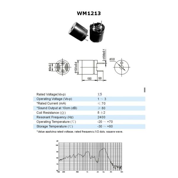 External Drive Electromagnetic Buzzer , Sound From Front Car Alarm Buzzer