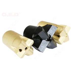 Customized Smooth Tapered Cross Small Rock Drill Bits 12 Degree Hex19 For Mining